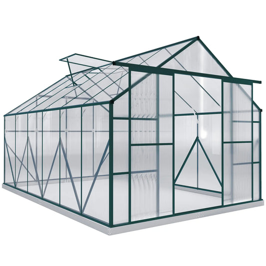 Aluminum Greenhouse Polycarbonate, 8 X 12 Ft, Green Walk In Greenhouses Green, Clear at Gallery Canada