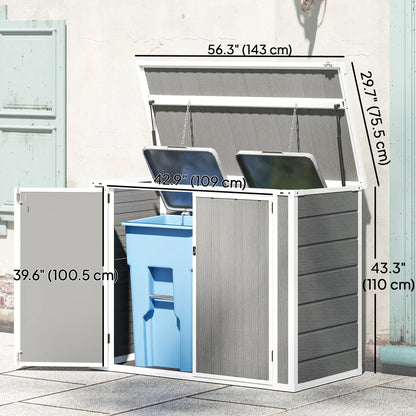 41 Cu. Ft. Outdoor Storage Shed, Horizontal Trash Can Storage, Grey Sheds at Gallery Canada