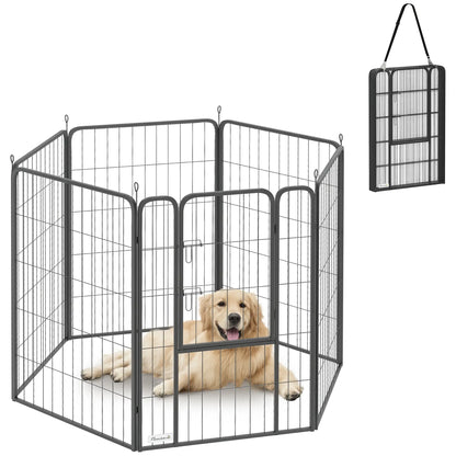 6 Panels Heavy Duty Dog Playpen, 39" Height, Portable Foldable Houses, Kennels & Pens at Gallery Canada