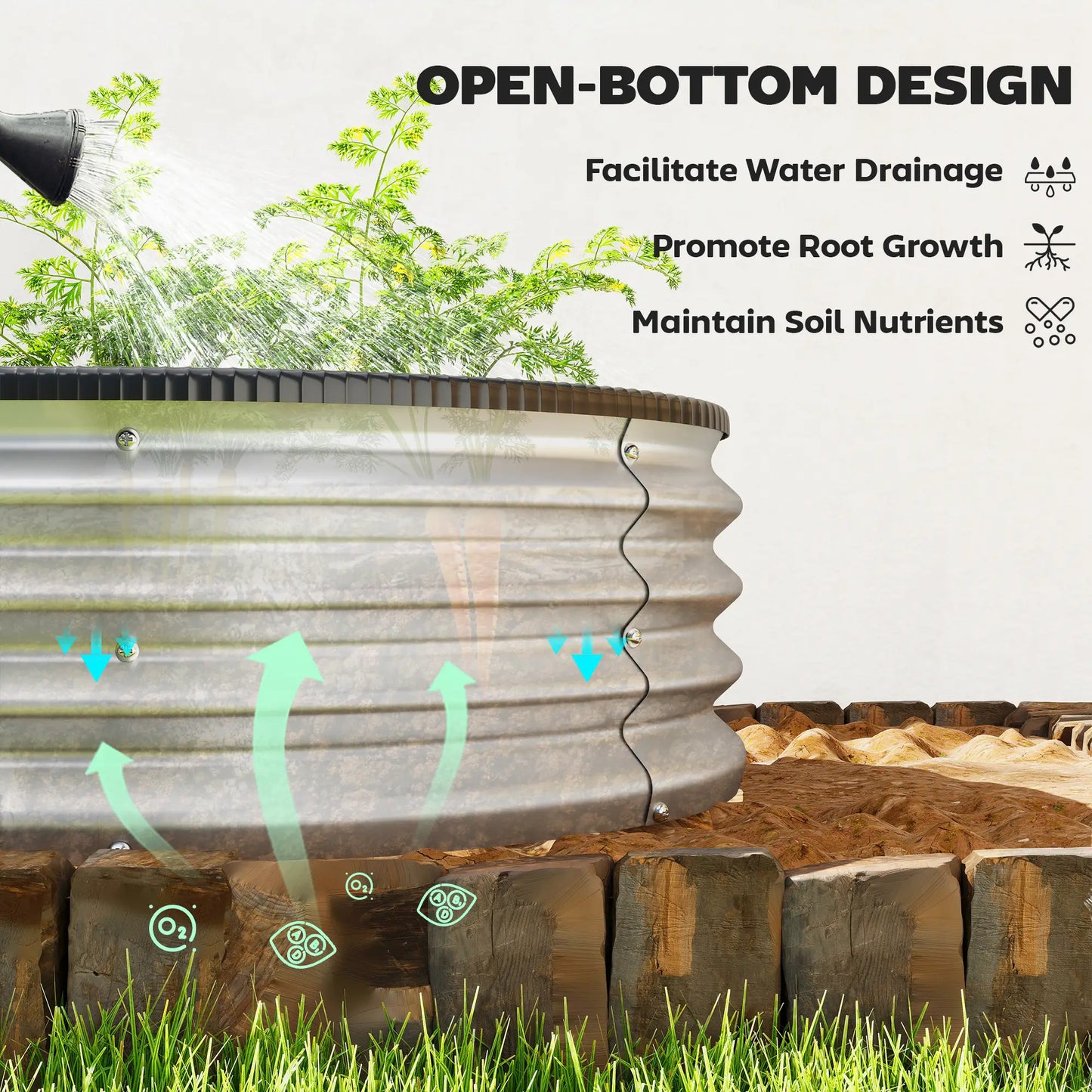 2Pcs Galvanized Raised Garden Bed, 5x3x1 ft, Silver Galvanized Planter Boxes at Gallery Canada