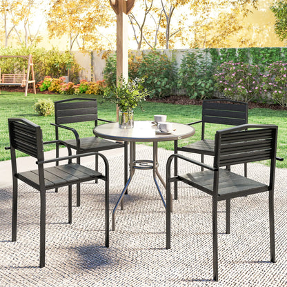 Stackable Patio Chairs Set Of 4, Outdoor Dining Chairs, Black Outdoor Dining Sets at Gallery Canada