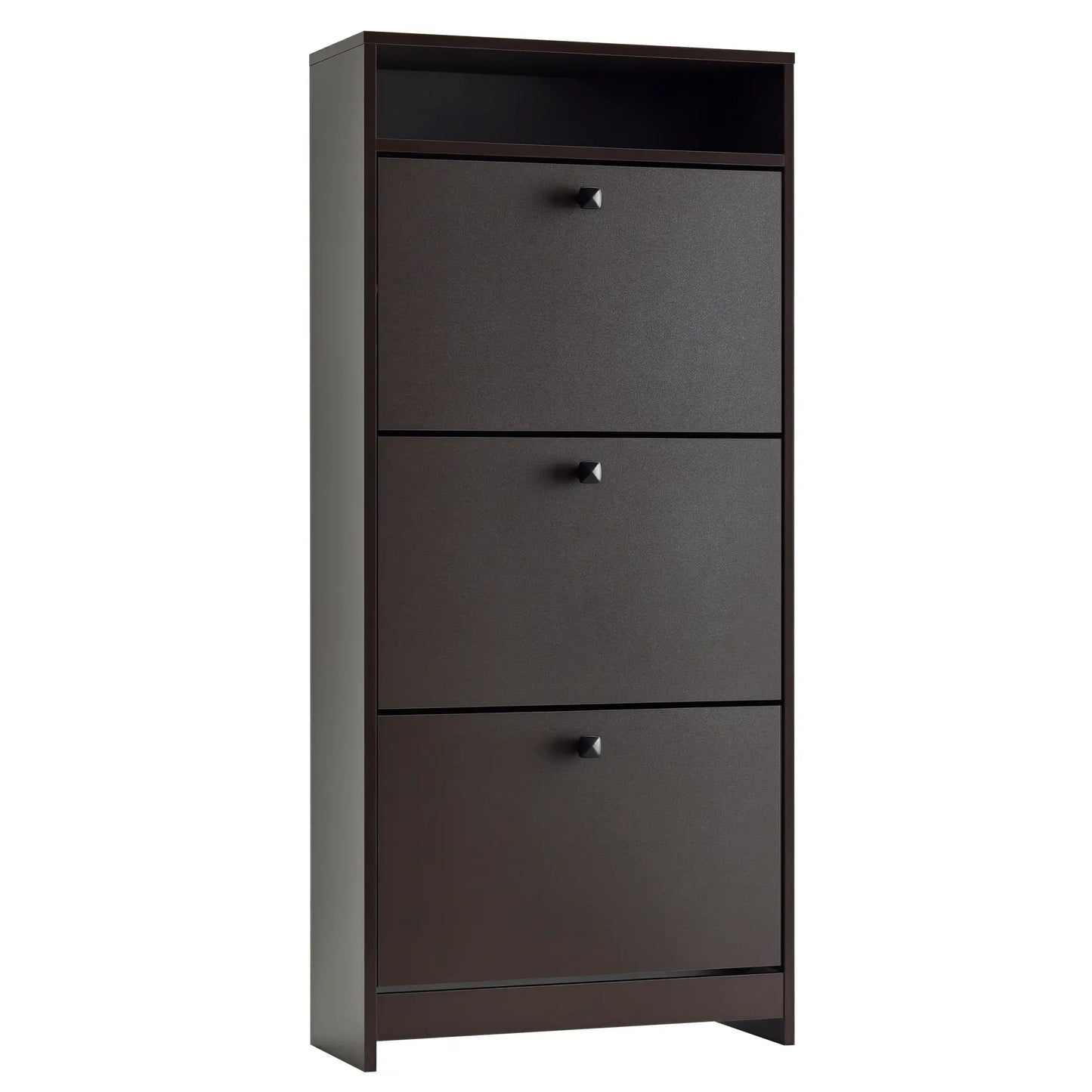 Slim Shoe Storage, 3 Flip Drawers, Adjustable Shelves, 9 Pair, Coffee Shoe Storage Cabinets & Racks at Gallery Canada