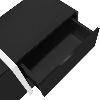 TV Cabinet, High Gloss Finish, LED Light, 67" L x 11.5" W x 11.5" H, Black TV Stands at Gallery Canada