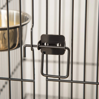 53.9'' Large Rolling Bird Cage, Detachable Stand, Storage Shelf, Black Bird Cages at Gallery Canada