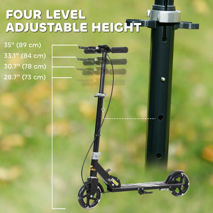 Kids Scooter, Light Up Wheels, Adjustable Handlebar, Rear Brake, Black Scooters at Gallery Canada