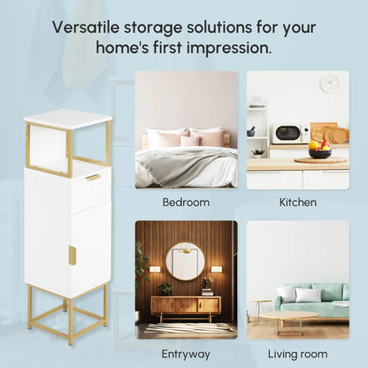 Laundry Cabinet, Tilt Out Hamper with 2 Baskets, 2 Drawers, White Bathroom Cabinets at Gallery Canada