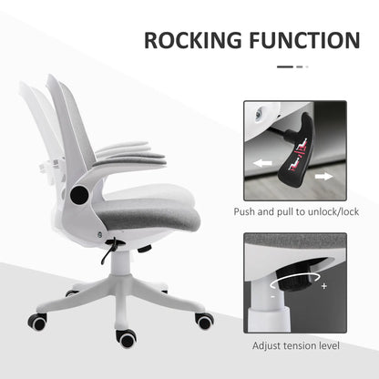 360° Swivel Office Chair, Adjustable Height, Flip-Up Arms, Grey Task Chairs at Gallery Canada