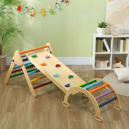 5 in 1 Pikler Triangle Set, Ladder, Ramp, Arch, 18-48 Months, Multicolour Baby Gym & Playmats at Gallery Canada