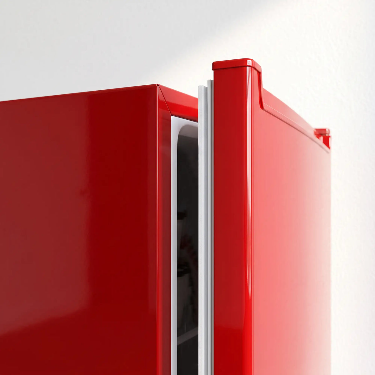 Upright Freezer 2.1 Cubic Feet, Reversible Door, 2 Shelves, Red