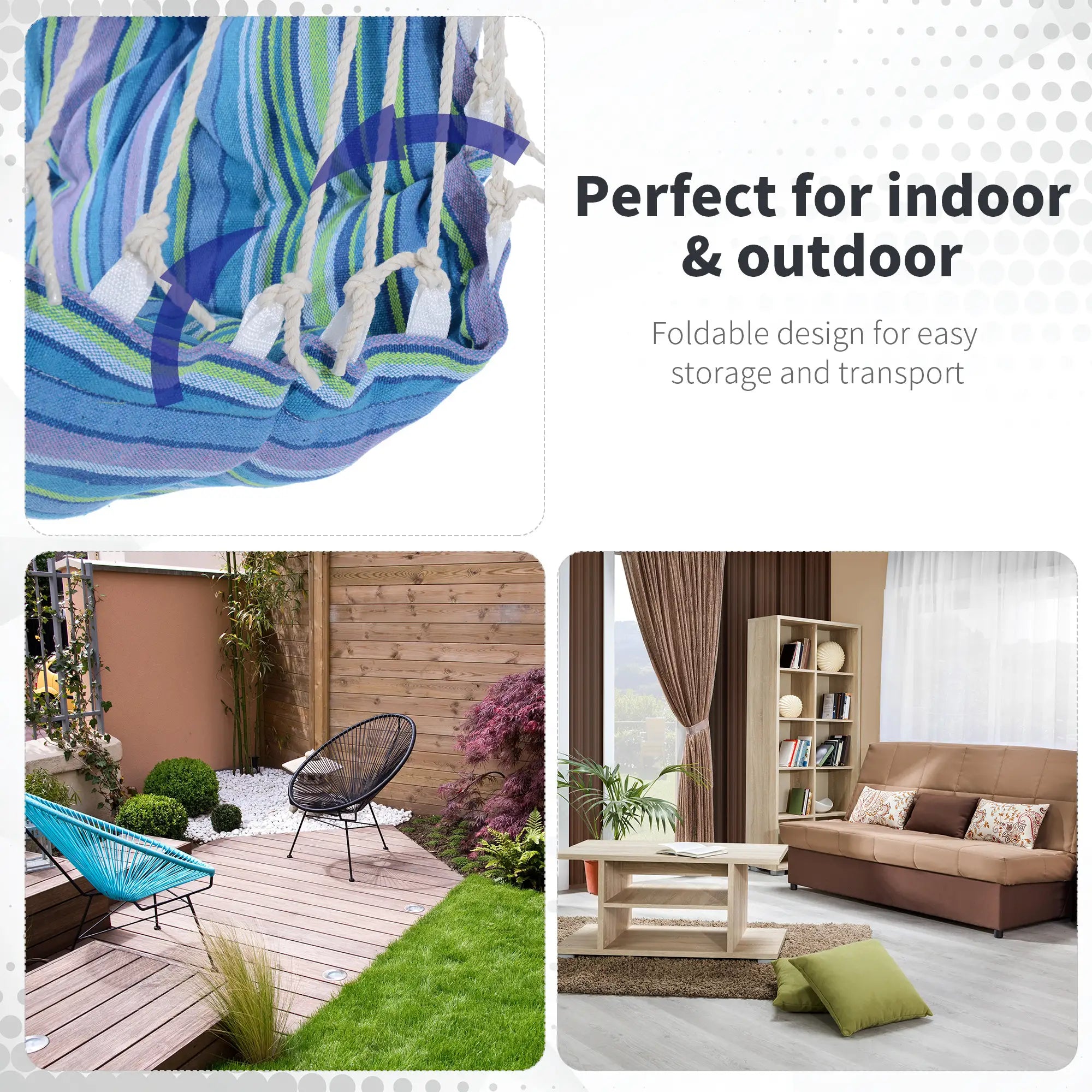 Portable Hanging Woven Hammock, Swing Chair, Outdoor Camping, Blue Hammock Swings at Gallery Canada