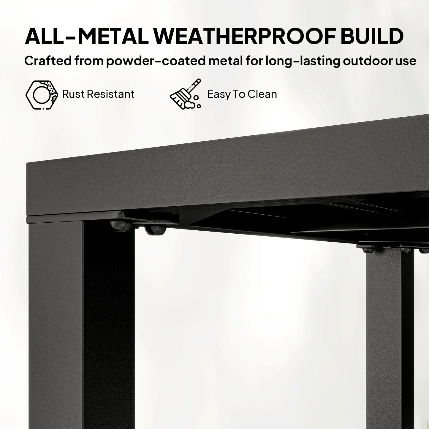 Metal Outdoor Side Table, 45.5 cm Square, Patio Garden Poolside, Black Patio Side Tables at Gallery Canada