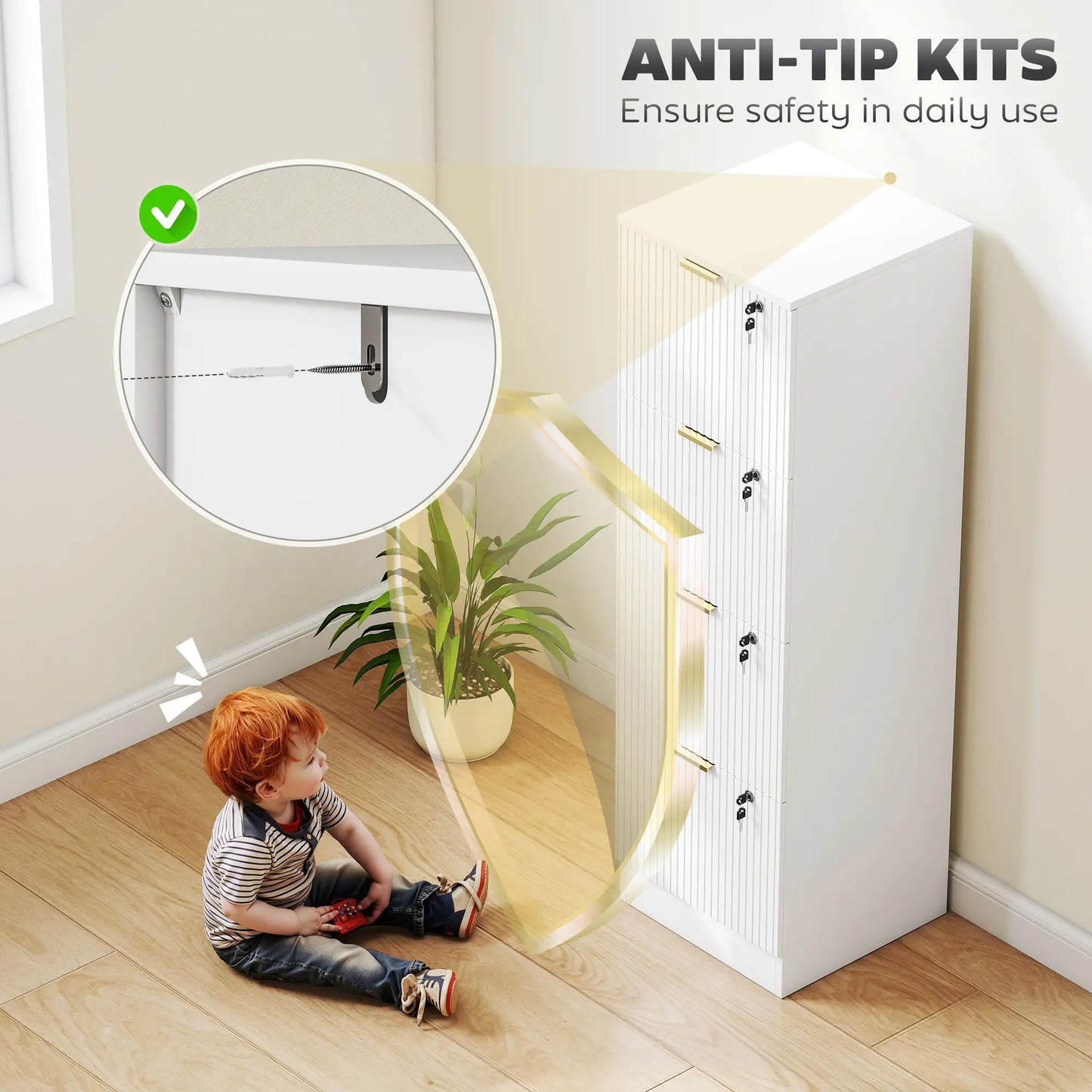 Lockable Filing Cabinet, 4 Drawers, Adjustable Hanging Rails, White Office Cabinets & Cupboards at Gallery Canada