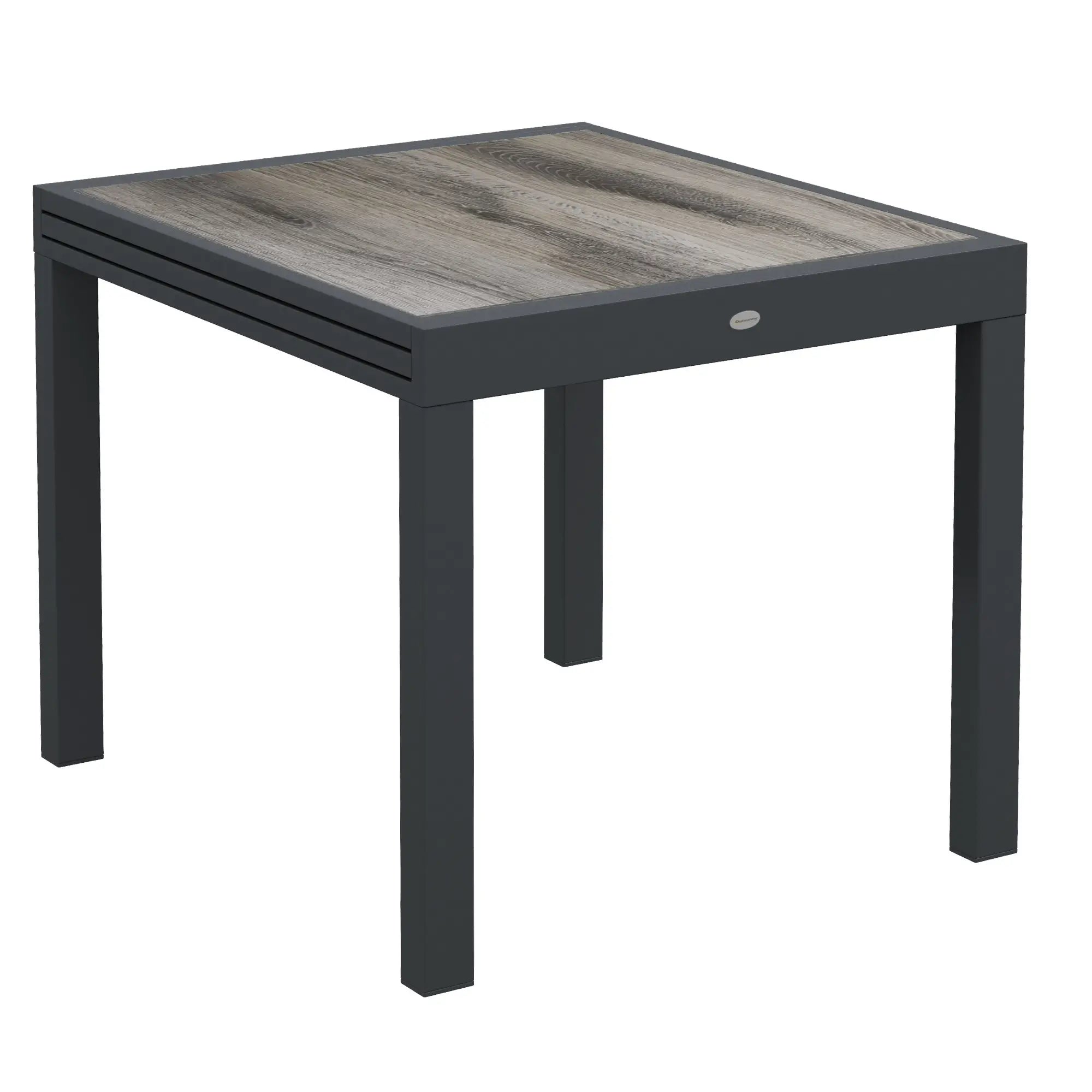 Extendable Dining Table, Rectangular Outdoor Table, Aluminum Frame, Plastic Top, Grey Patio Dinning Tables Grey at Gallery Canada