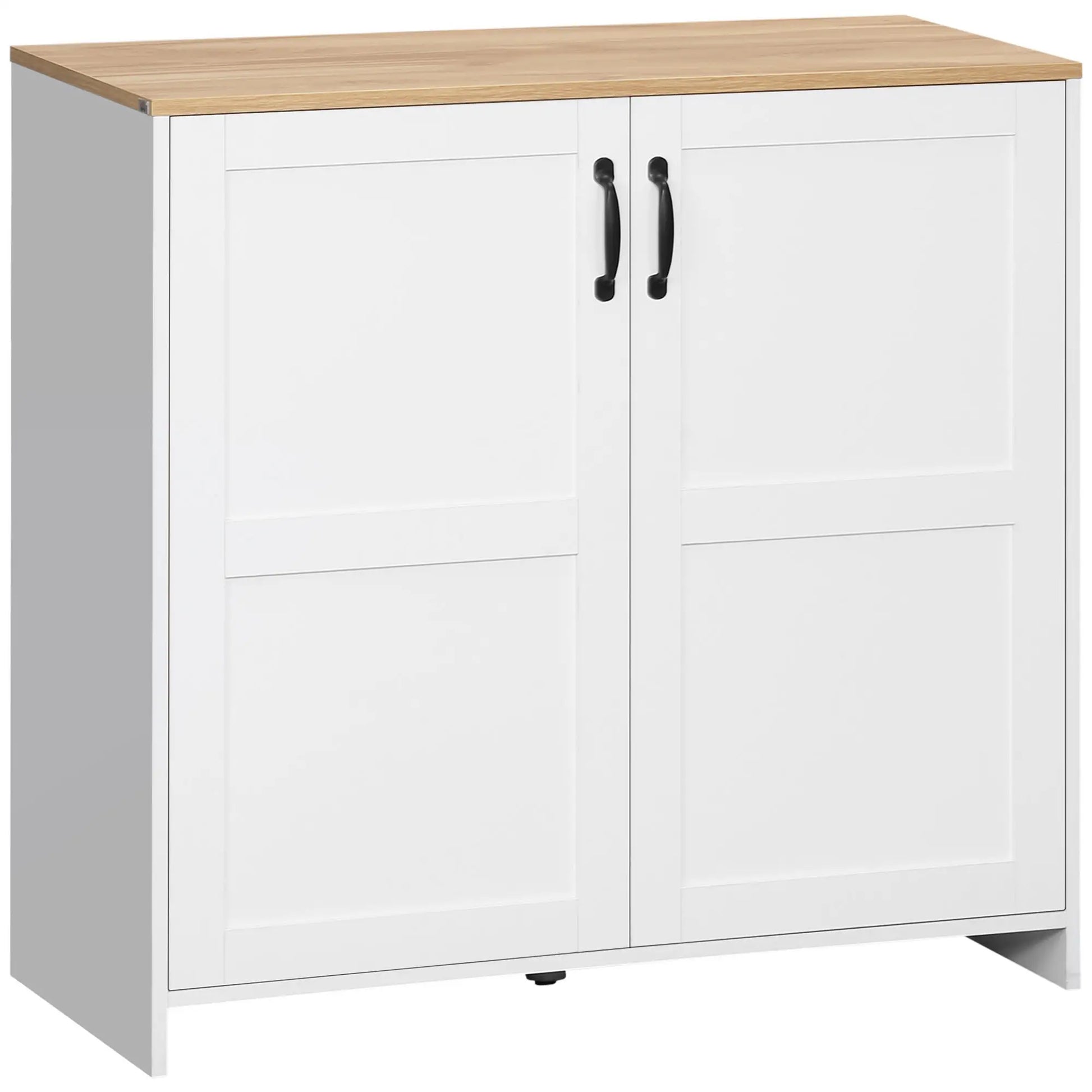 Kitchen Buffet, 2 Doors, 2 Adjustable Shelves, 90x39.5x88 cm, White Storage Cabinets at Gallery Canada