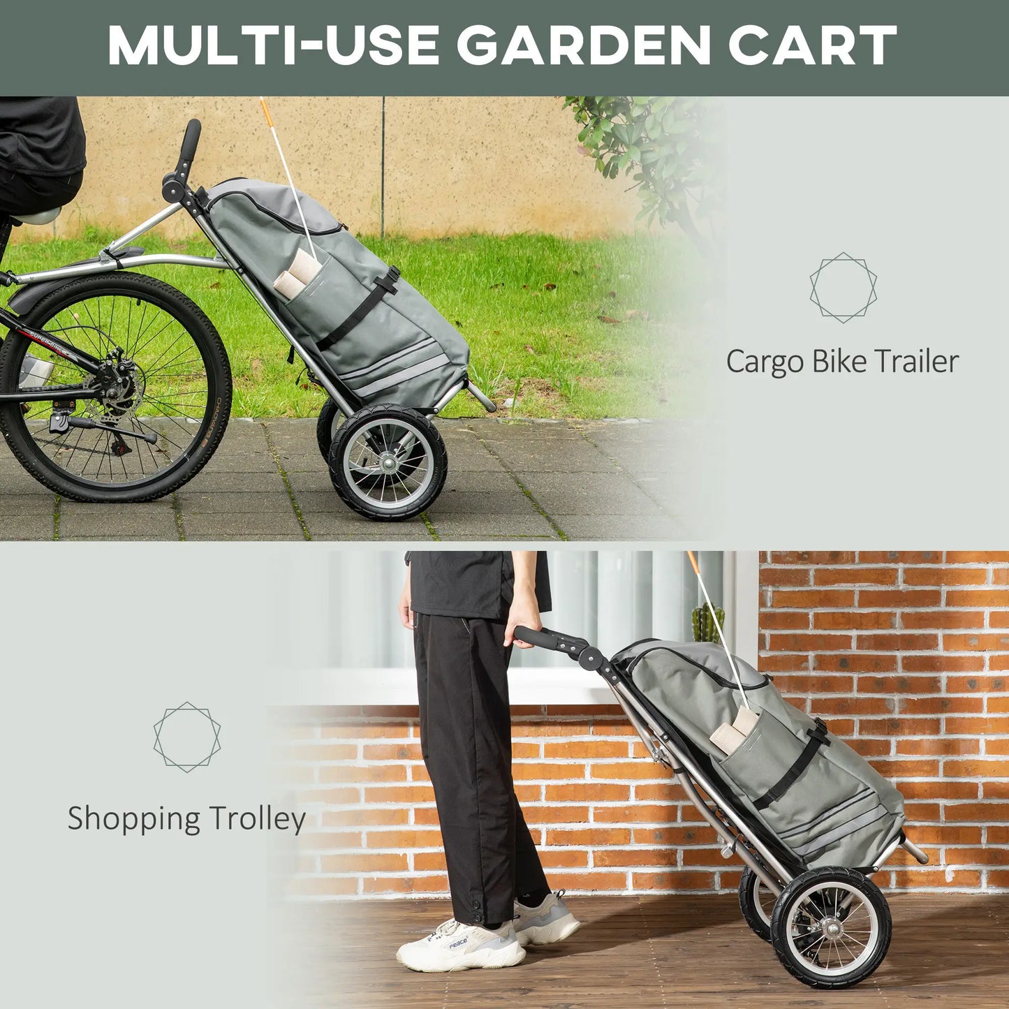 Bike Trailer, Bicycle Cargo Trailer, 12" Wheels, Reflective Strips, Aluminum Frame Bike Cargo Trailers at Gallery Canada