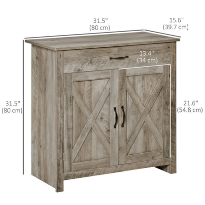 Farmhouse Sideboard Buffet, Storage Cabinet with Barn Doors, Ash Grey Bar Cabinets at Gallery Canada