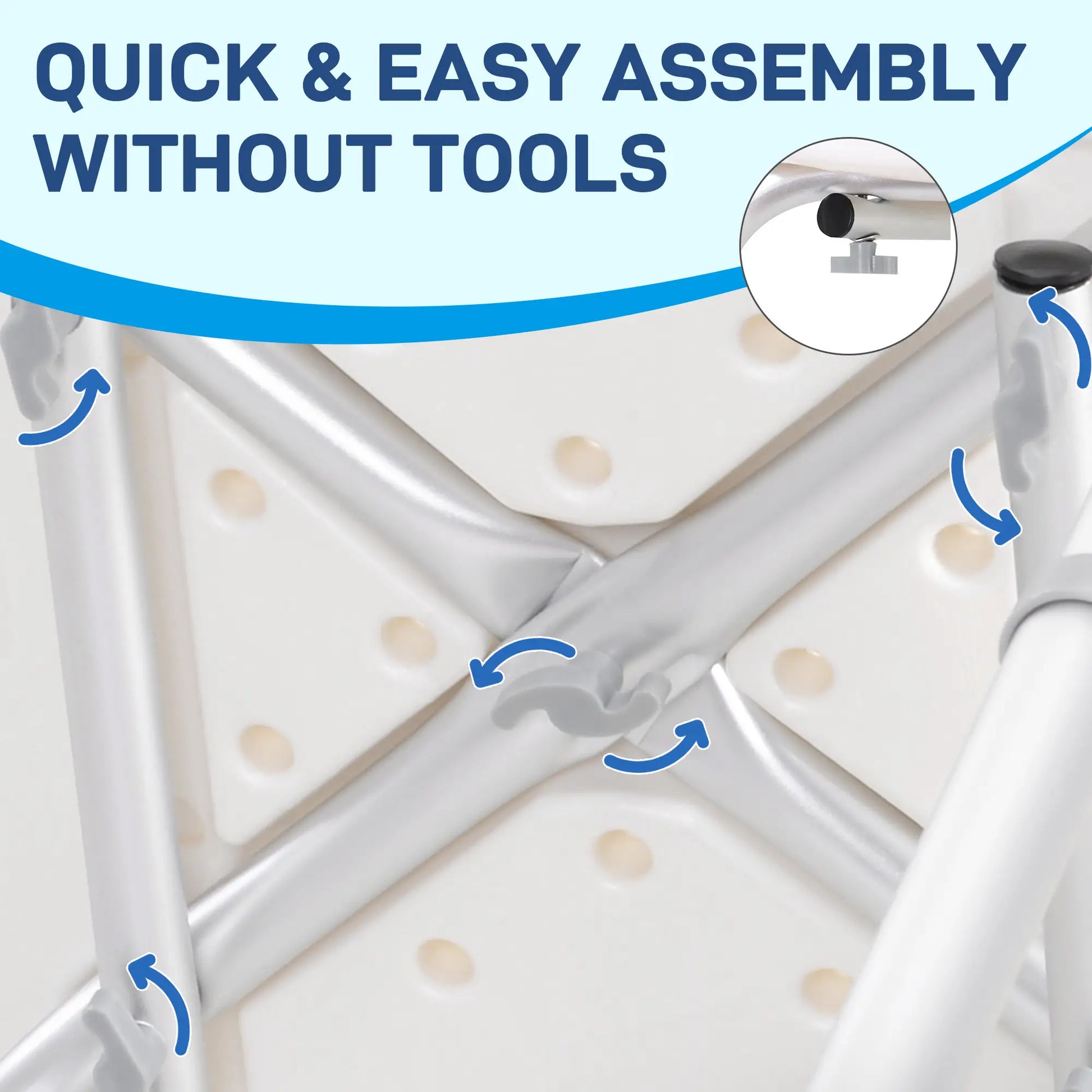 Adjustable Height Bath Chair, Non-Slip Shower Stool, White Bath Chairs at Gallery Canada