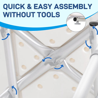 Adjustable Height Bath Chair, Non-Slip Shower Stool, White Bath Chairs at Gallery Canada