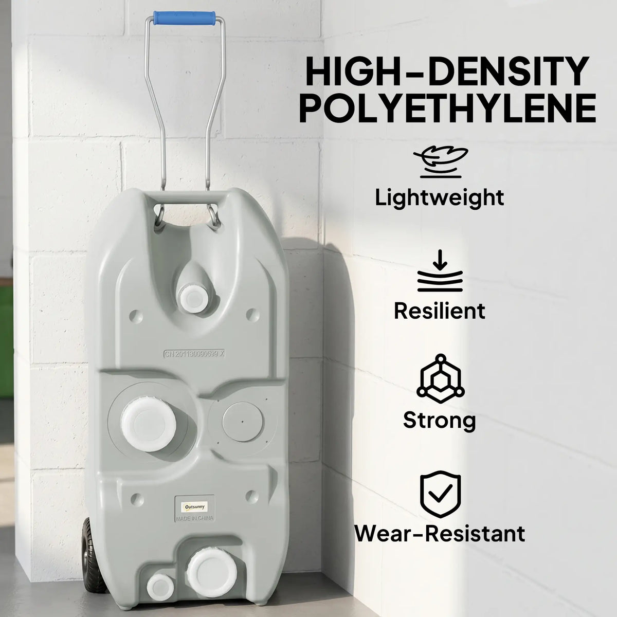 10.6 Gallon Portable RV Water Tank, with Filling Ports, Black or Grey Camping Sinks at Gallery Canada