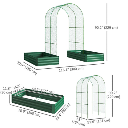 Metal Raised Garden Bed with Trellis, Galvanized Outdoor Garden Box Raised Garden Beds at Gallery Canada