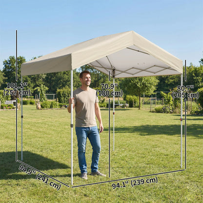8 x 8 ft Pop Up Canopy Tent, UPF 50+ A-Frame Outdoor Instant Canopy, Beige Pop Up Canopies at Gallery Canada