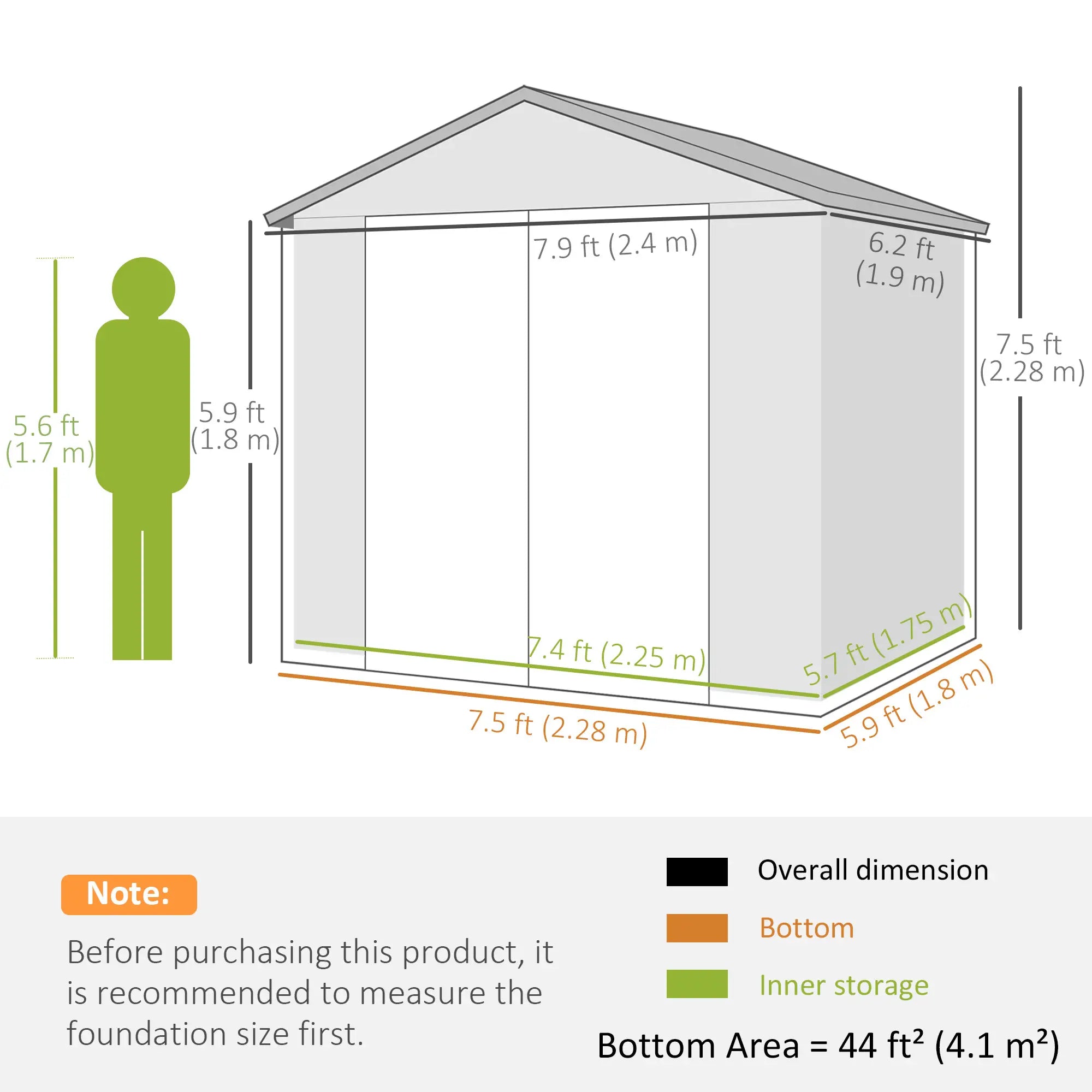 8' x 6' Plastic Garden Storage Shed, Latch Door, Vents, Dark Grey Sheds at Gallery Canada