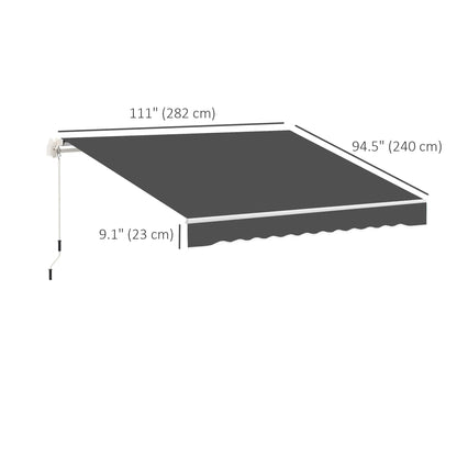 10' x 8' Retractable Awning Fabric, Outdoor Sunshade Canopy, UV Protection, Grey Awning Fabric Replacement at Gallery Canada