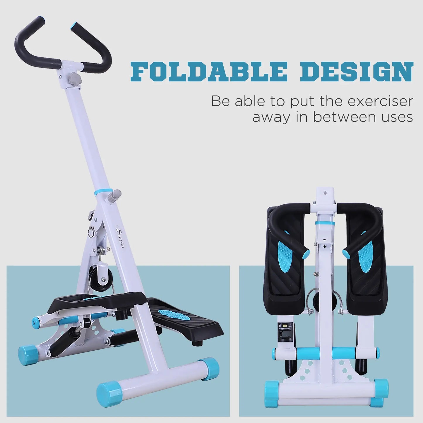 Height Adjustable Stair Stepper, LCD Monitor, Turquoise Aerobic Equipment at Gallery Canada