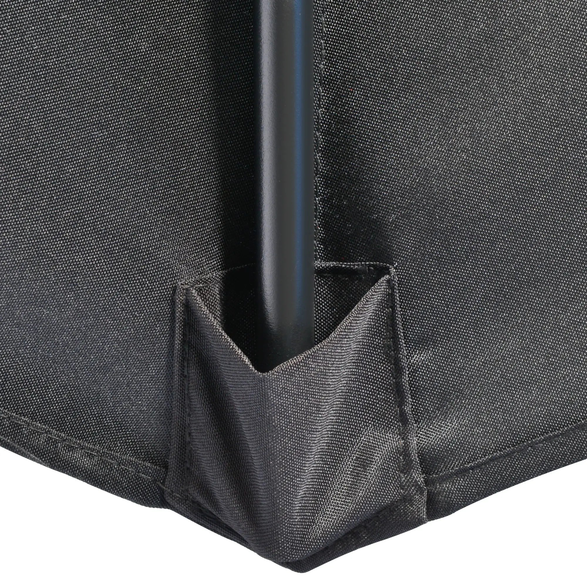 9.8ft Half Umbrella, Semi Round Patio Parasol, Crank Handle, Top Vent, Black Sun Umbrellas at Gallery Canada