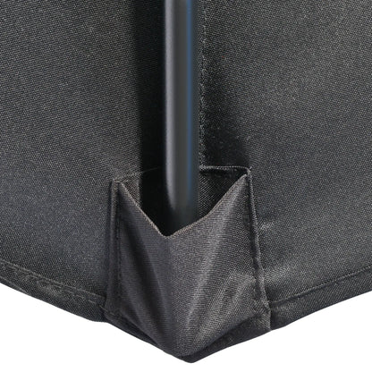 9.8ft Half Umbrella, Semi Round Patio Parasol, Crank Handle, Top Vent, Black Sun Umbrellas at Gallery Canada