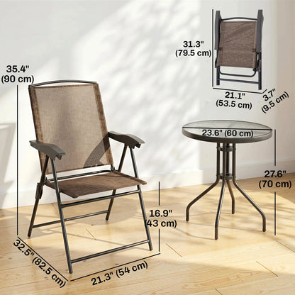Folding Outdoor Bistro Set, Patio Table and Chairs, Brown Bistro Sets at Gallery Canada