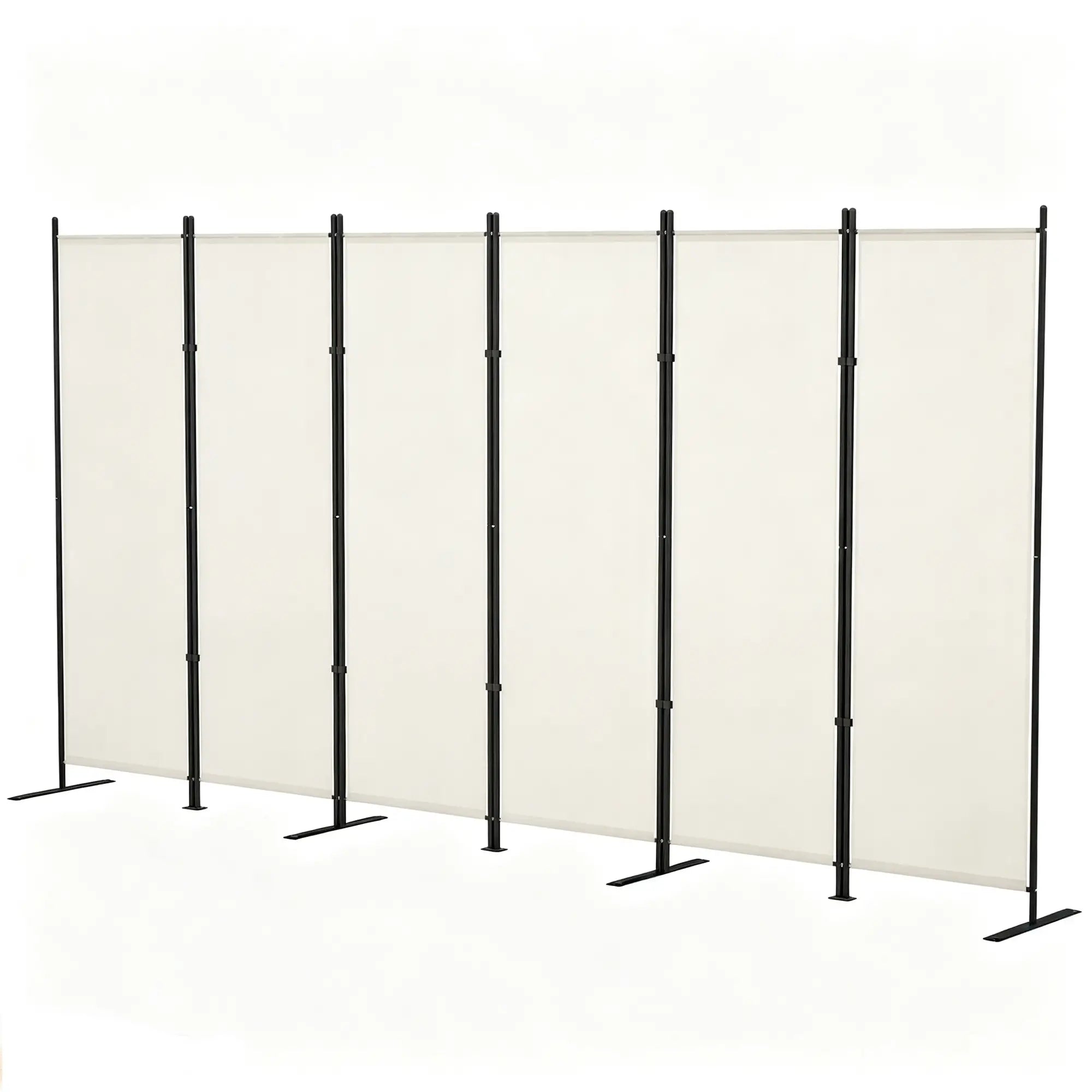 6 Ft Folding Room Divider, Portable Privacy Screen, Beige Room Dividers Beige at Gallery Canada