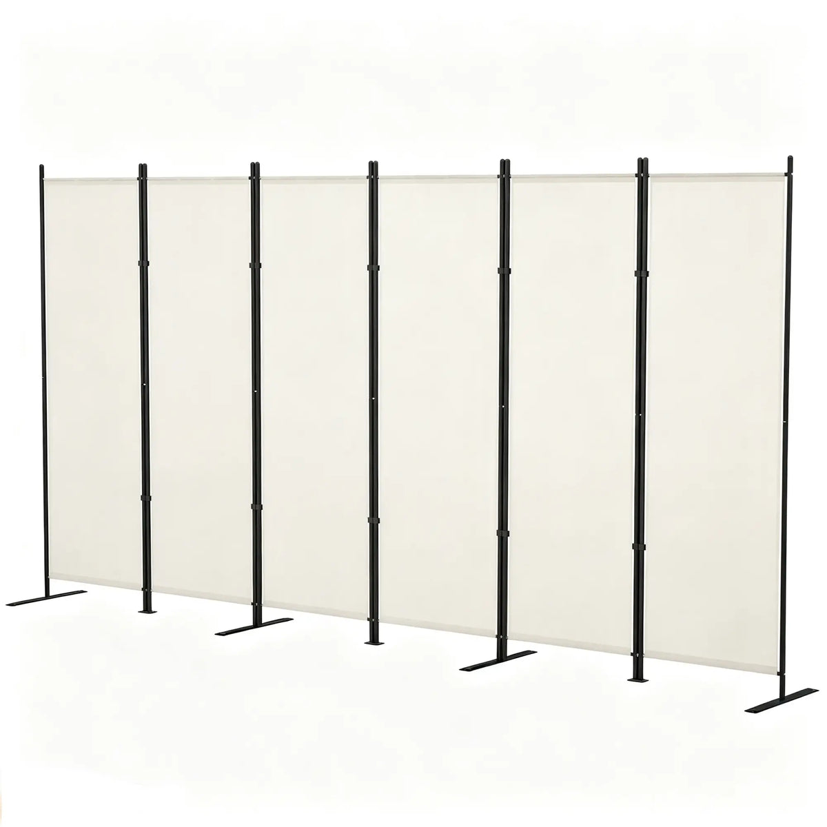 6 Ft Folding Room Divider, Portable Privacy Screen, Beige Room Dividers Beige at Gallery Canada