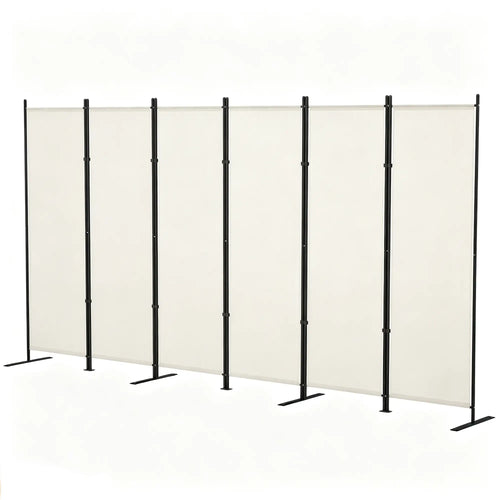 6 Ft Folding Room Divider, Portable Privacy Screen, Beige