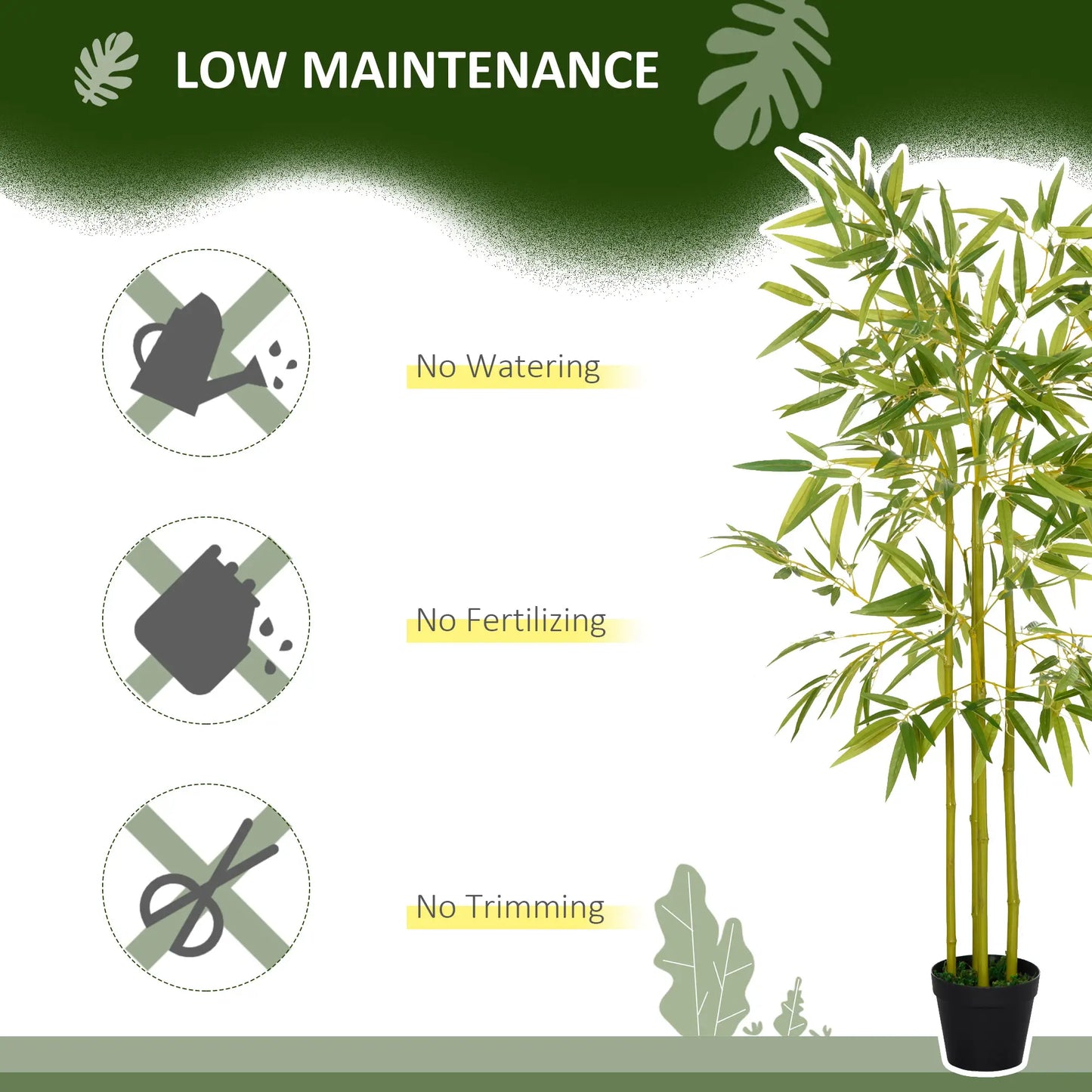 4FT Artificial Bamboo Tree, Faux Greenery Plant, Decorative Tree in Nursery Pot for Indoor Outdoor Décor Artificial Trees at Gallery Canada