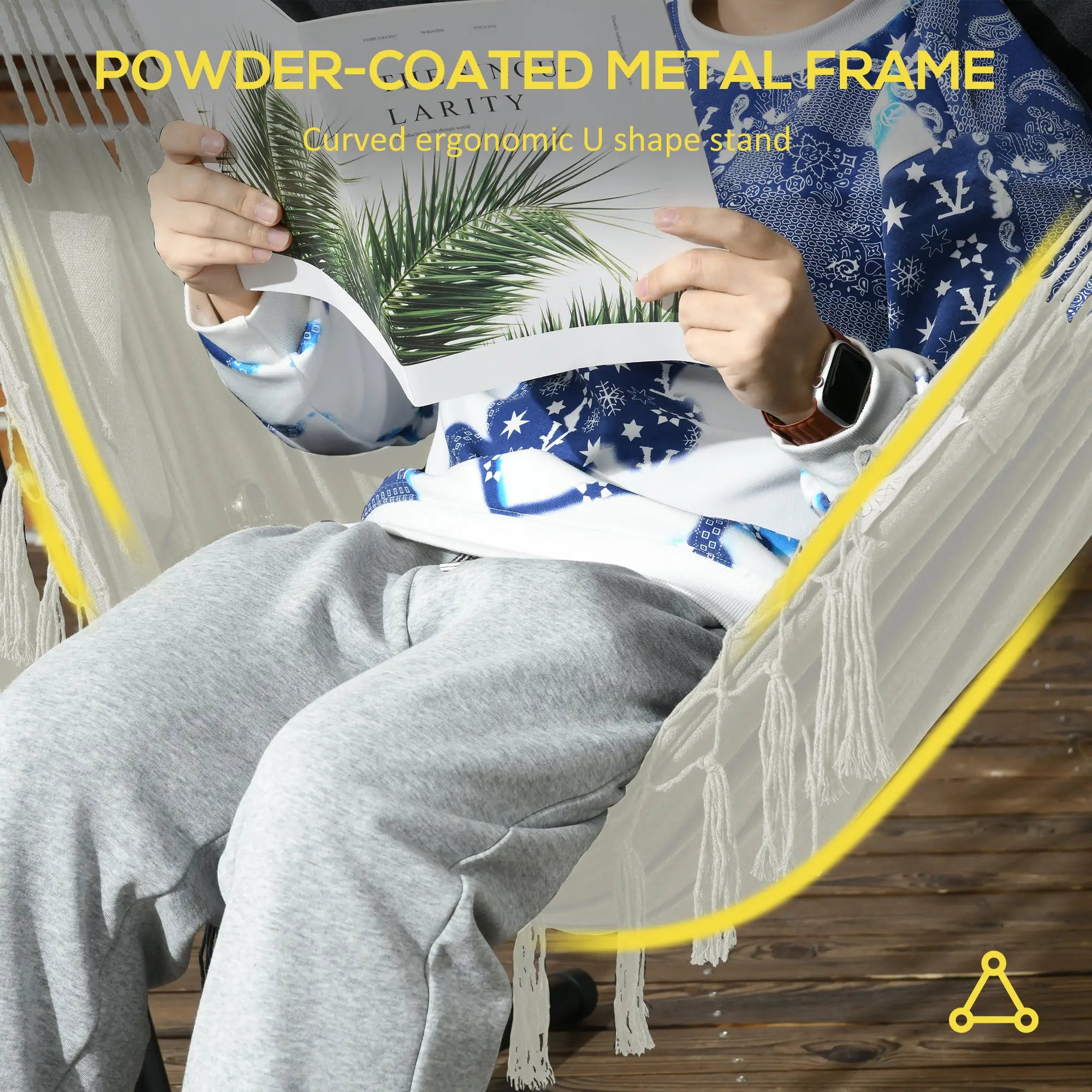 Patio Hammock Chair With Stand, Outdoor Swing, Cream Patio Swings with Stand at Gallery Canada