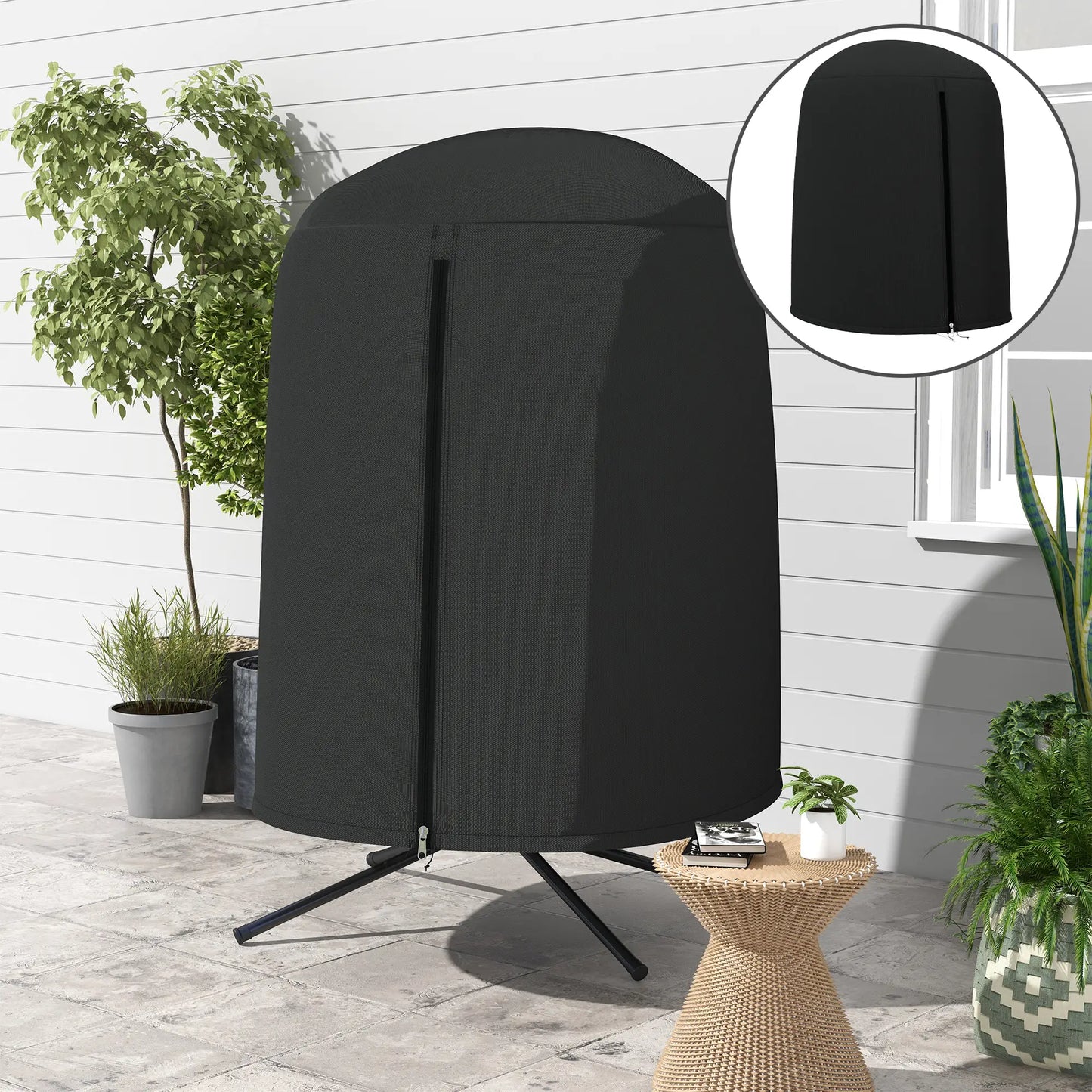 Egg Chair Cover, Waterproof Oxford Fabric, 50.4" x 74.8" H, Black Patio Furniture Covers at Gallery Canada