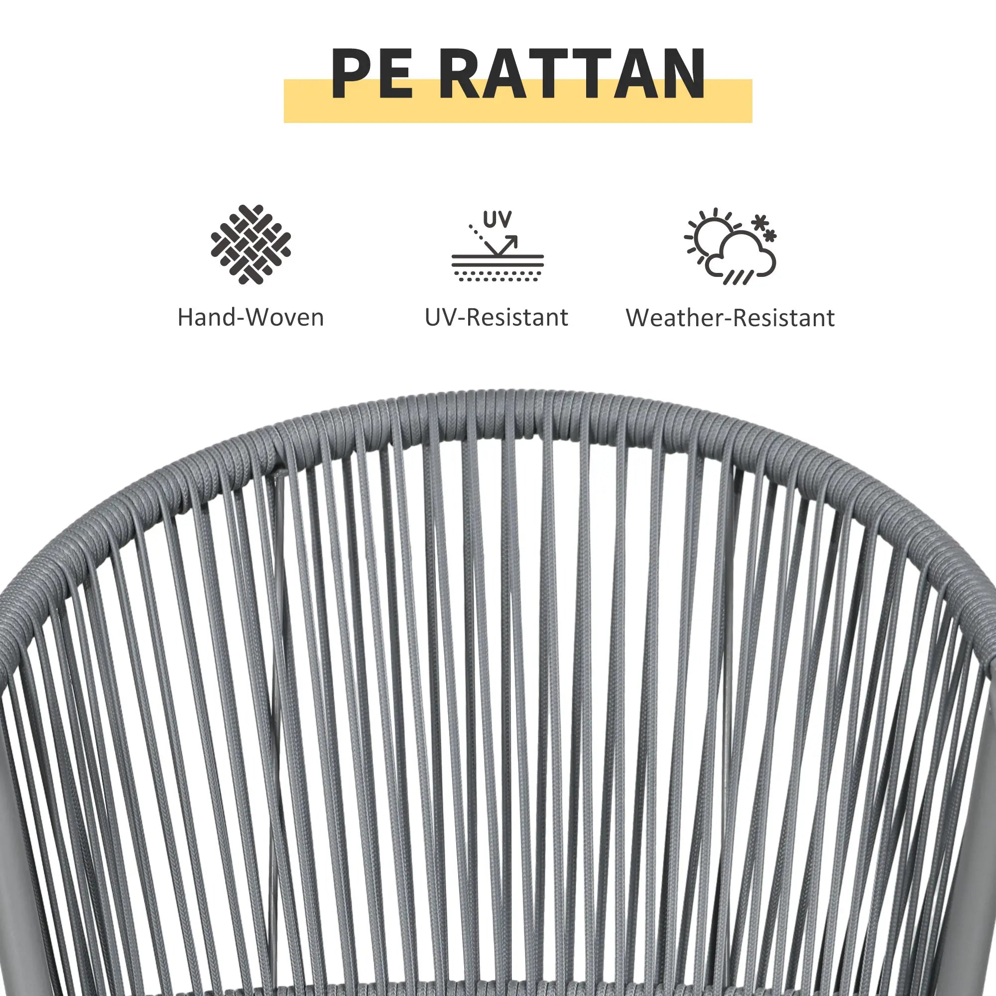 3-Piece Rattan Bistro Set, 2 Armchairs And Coffee Table, Grey Patio Furniture Sets at Gallery Canada