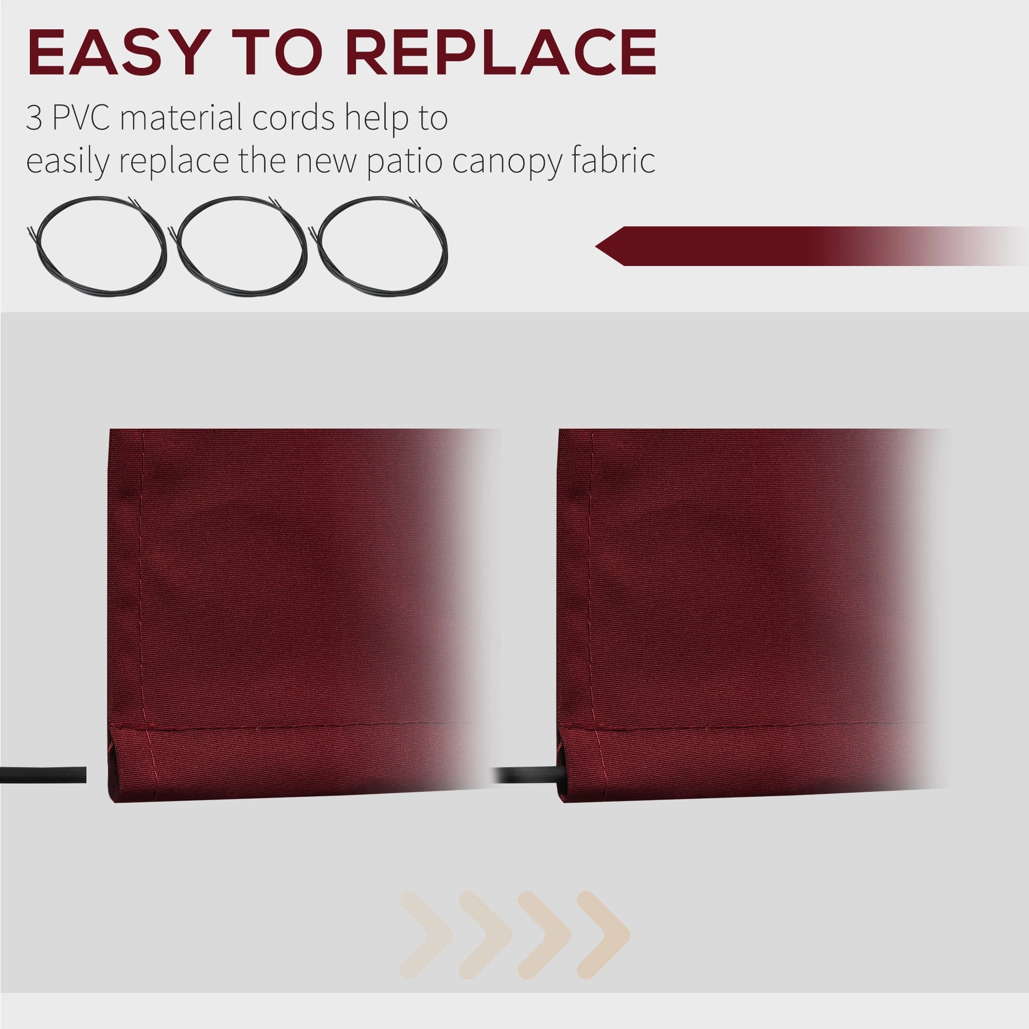 11' x 10' Retractable Awning Fabric, UV Protection, Wine Red Awning Fabric Replacement at Gallery Canada