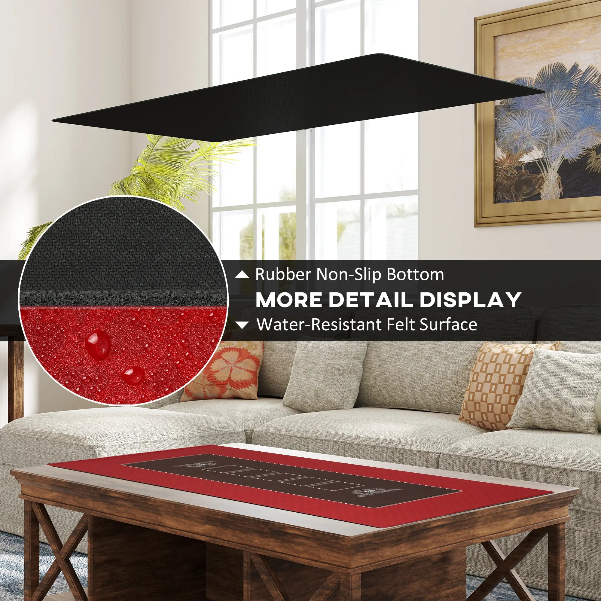 12 Player Poker Table Top Mat, Red Game Tables at Gallery Canada