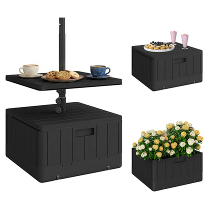 Base de parapluie robuste avec roues, plateau de table, 176 lbs, noir