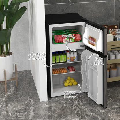3.2 Cu Ft Compact Refrigerator, Mini Fridge with Freezer, Silver Small Kitchen Appliances at Gallery Canada