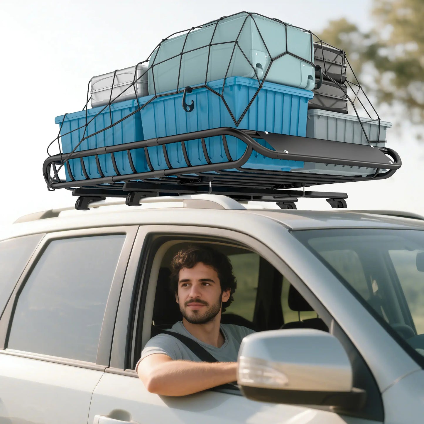 Heavy Duty Roof Rack Cargo Basket, 46" x 36" x 4.5", 330LBS Capacity Automotive at Gallery Canada