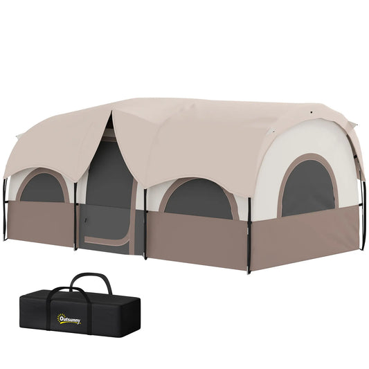 4-6 Person Camping Tent, 3 Room, 3000mm Waterproof, UPF30+, Khaki Camping Tents Khaki at Gallery Canada