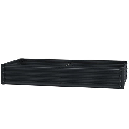 6X3X1Ft Galvanized Raised Garden Bed, Reinforced Planter Box, Dark Grey Galvanized Planter Boxes Dark Grey at Gallery Canada