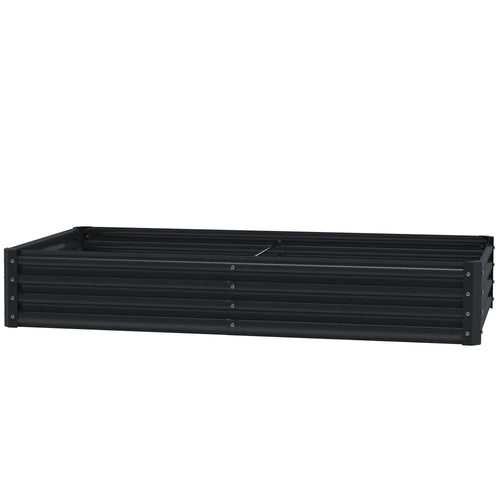 6X3X1Ft Galvanized Raised Garden Bed, Reinforced Planter Box, Dark Grey