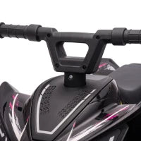 Quad pour enfants 6V, 4 roues, commande par bouton, 45 minutes, noir