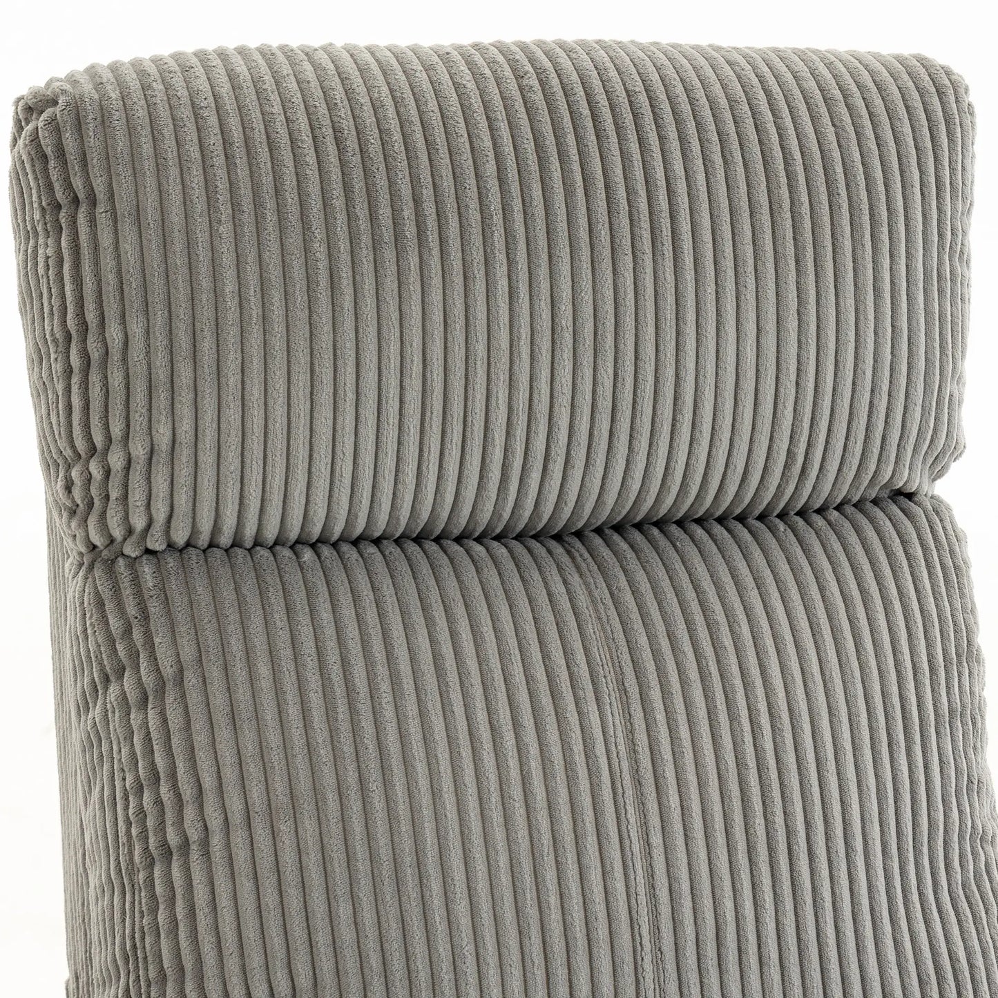Corduroy Push Back Recliner Chair with Padded Seat, Grey
