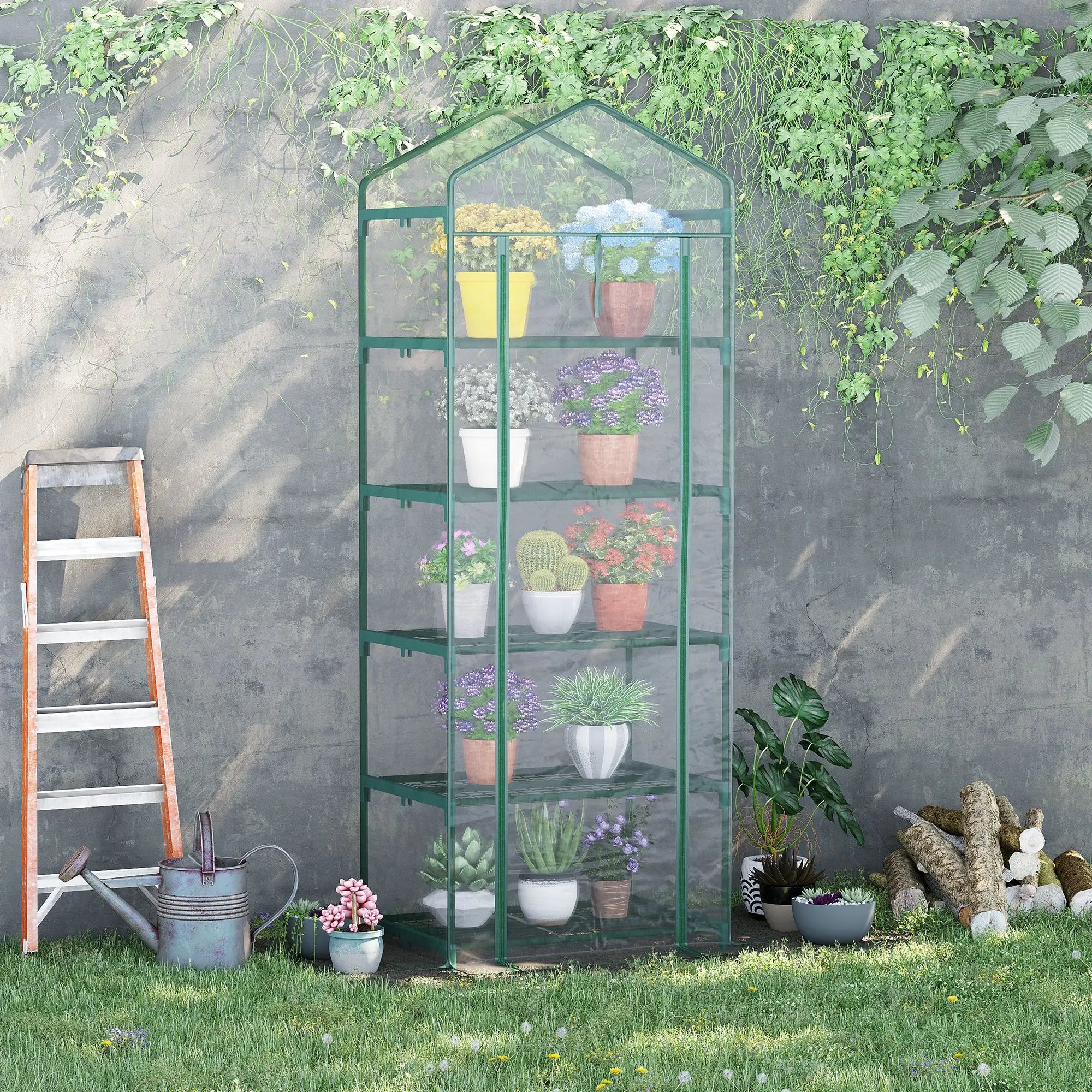 5 Tier Mini Greenhouse, Portable, Transparent, 27.25