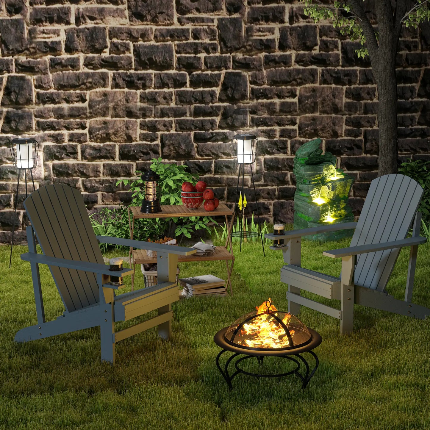 4-Tier Outdoor Water Fountain, LED Lights, Adjustable Flow, 22.4-inch Resin Water Fountains at Gallery Canada